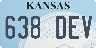 KS license plate 638DEV