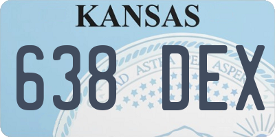 KS license plate 638DEX