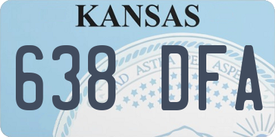 KS license plate 638DFA