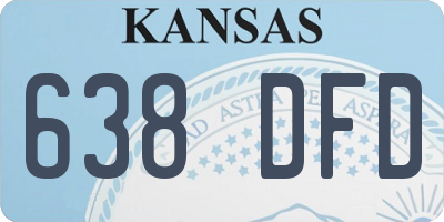 KS license plate 638DFD