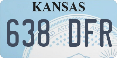 KS license plate 638DFR