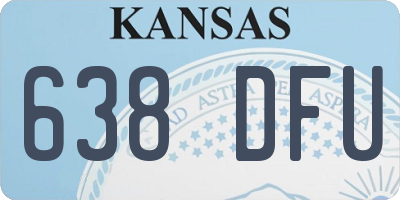 KS license plate 638DFU