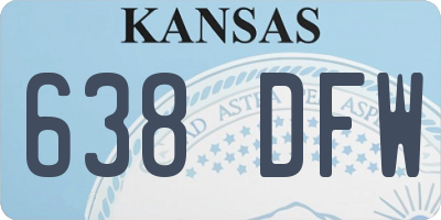KS license plate 638DFW