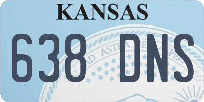 KS license plate 638DNS