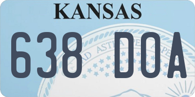 KS license plate 638DOA