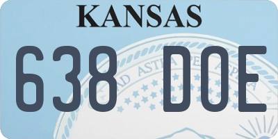 KS license plate 638DOE