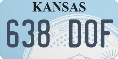 KS license plate 638DOF