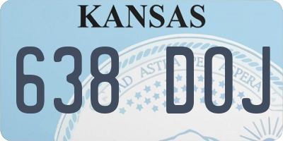 KS license plate 638DOJ