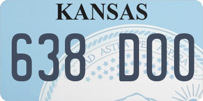 KS license plate 638DOO