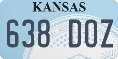 KS license plate 638DOZ