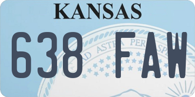 KS license plate 638FAW