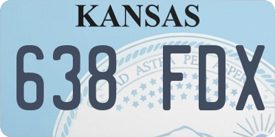 KS license plate 638FDX