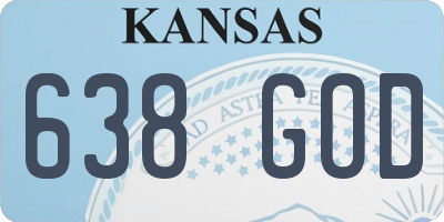 KS license plate 638GOD