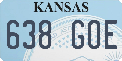 KS license plate 638GOE