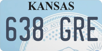 KS license plate 638GRE
