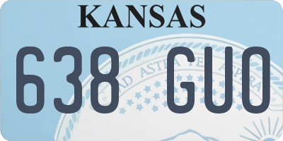KS license plate 638GUO
