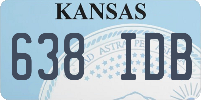KS license plate 638IDB