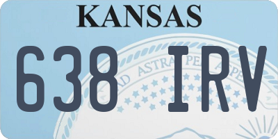 KS license plate 638IRV
