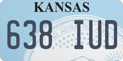 KS license plate 638IUD