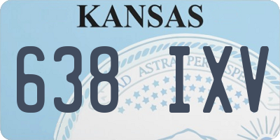 KS license plate 638IXV