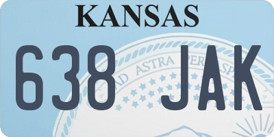 KS license plate 638JAK