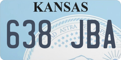 KS license plate 638JBA