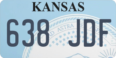 KS license plate 638JDF