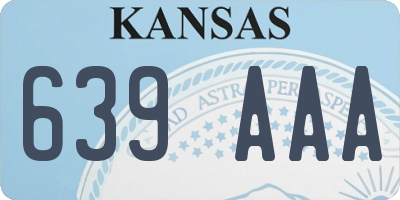 KS license plate 639AAA