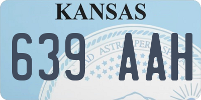 KS license plate 639AAH