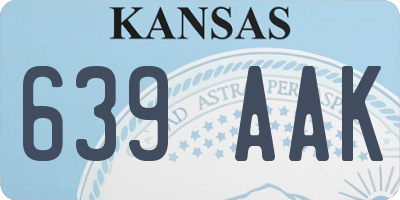 KS license plate 639AAK