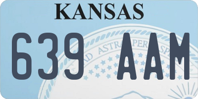 KS license plate 639AAM