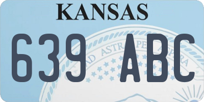 KS license plate 639ABC