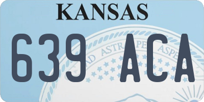 KS license plate 639ACA