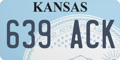 KS license plate 639ACK