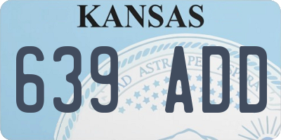 KS license plate 639ADD