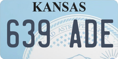 KS license plate 639ADE