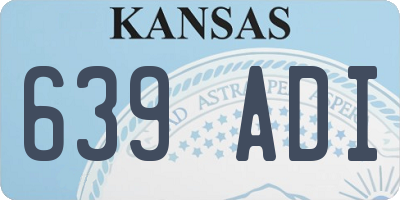 KS license plate 639ADI