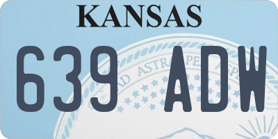 KS license plate 639ADW