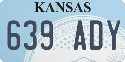 KS license plate 639ADY