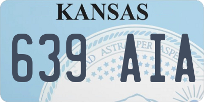 KS license plate 639AIA