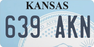 KS license plate 639AKN