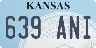 KS license plate 639ANI