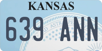 KS license plate 639ANN