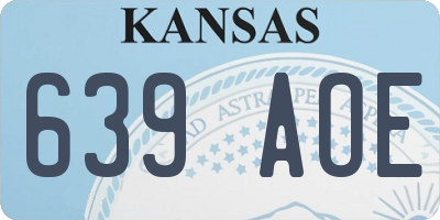 KS license plate 639AOE