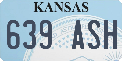 KS license plate 639ASH