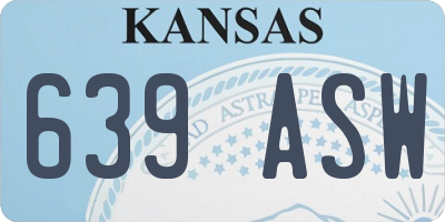KS license plate 639ASW