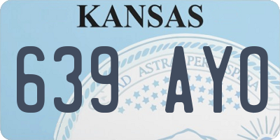 KS license plate 639AYO