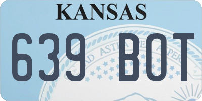 KS license plate 639BOT