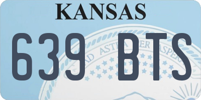 KS license plate 639BTS