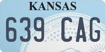 KS license plate 639CAG